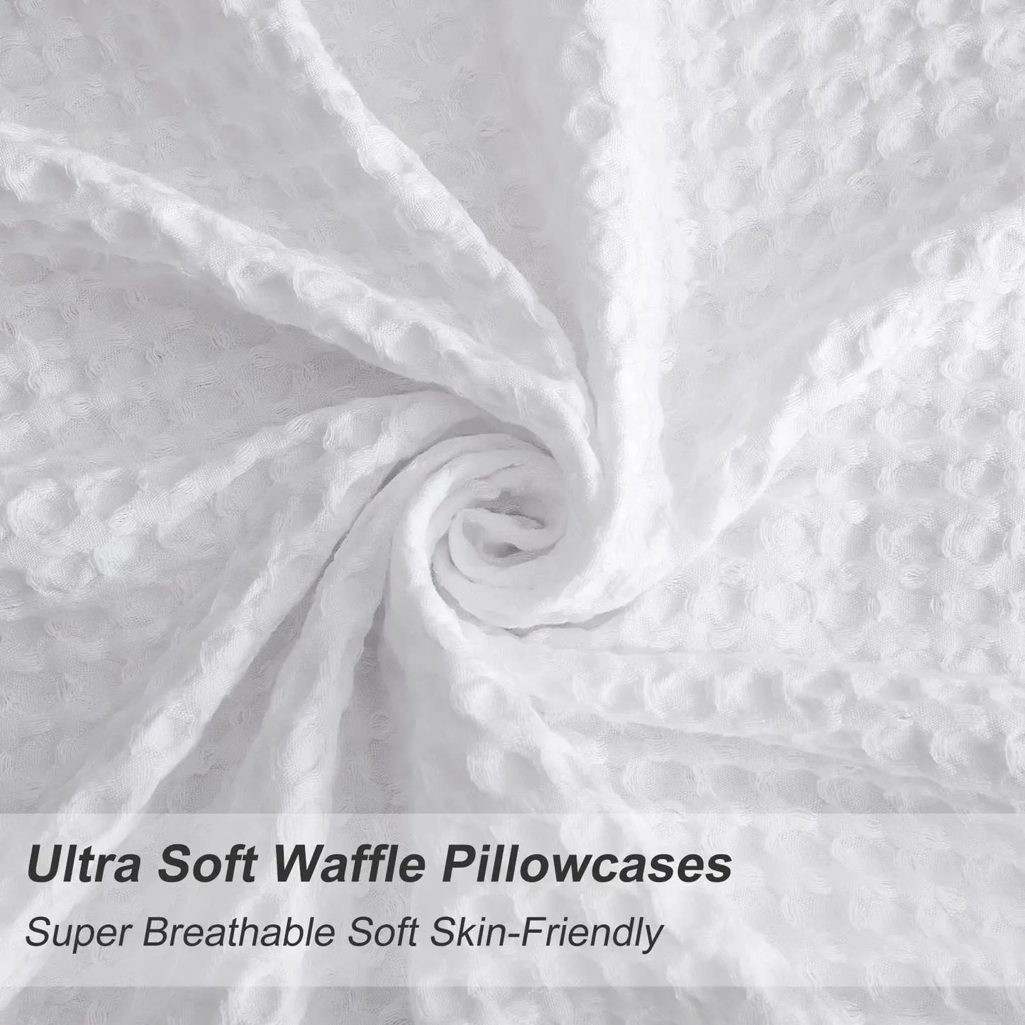 Ultra Soft Waffle Weave Pillowcases, Breathable, Skin-Friendly Pillow Shams, Decorative, No Insert, 2 Pack