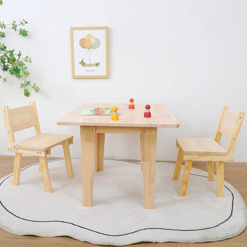 Solid Wood Children's Furniture Kids Table and Chair Set Kindergarten Dining and Toys Game Table Study Desk