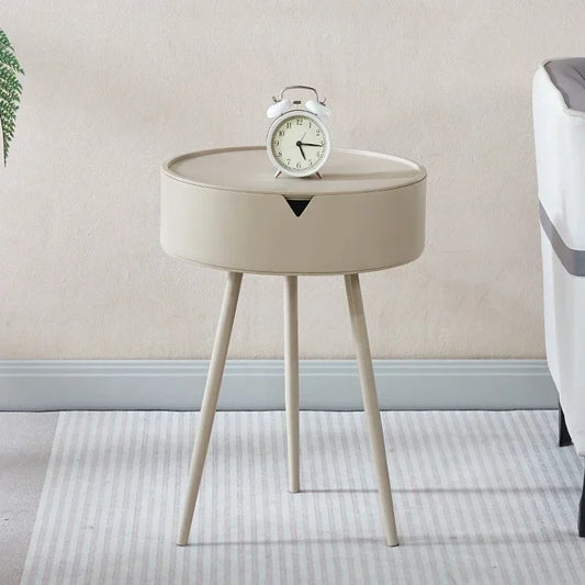 Cream Style Nightstand Modern Simple Side A Few Small Coffee Table Bedroom Round Mini Corner A Few New Creative Storage Cabinets