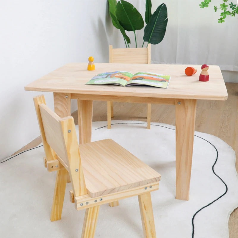 Solid Wood Children's Furniture Kids Table and Chair Set Kindergarten Dining and Toys Game Table Study Desk