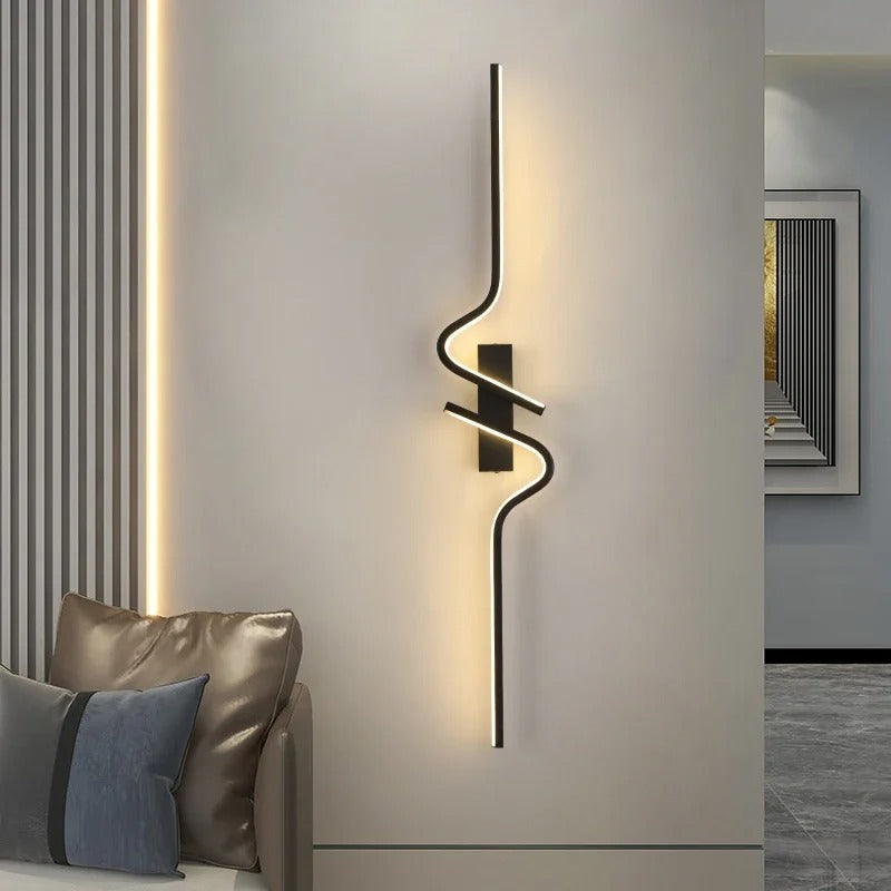 LED Wall Lamp Modern Creative Strip LED Light Minimalist Wall Sconces Living Room LED Design Sofa Wall Decor Indoor Lighting