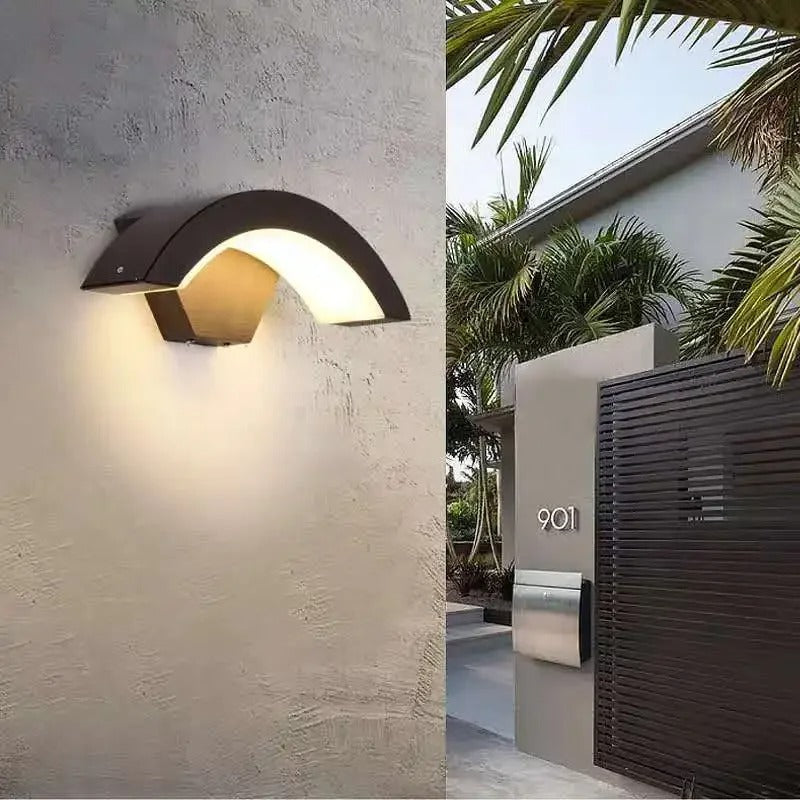 Modern IP65 Waterproof Outdoor Wall Lamp PIR Motion Sensor Wall Light Garden Porch Frontdoor Black Aluminum Lamp Body