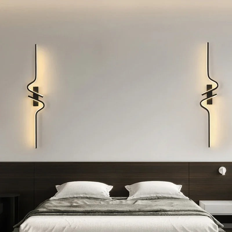 LED Wall Lamp Modern Creative Strip LED Light Minimalist Wall Sconces Living Room LED Design Sofa Wall Decor Indoor Lighting