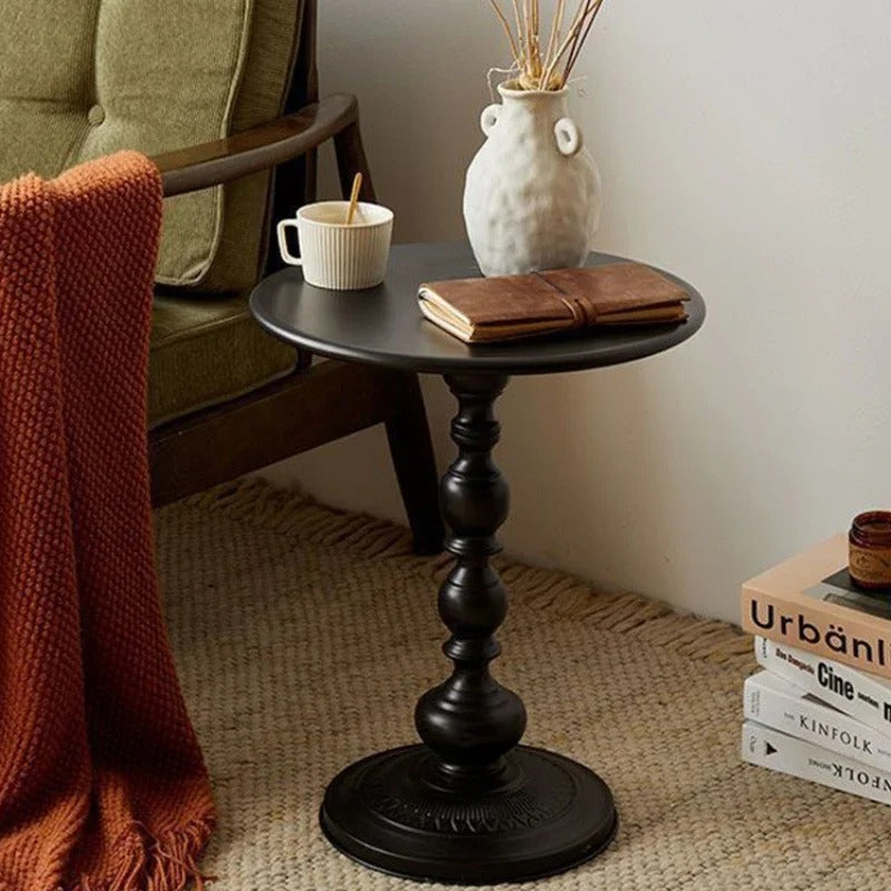 Living Room Side Table American Small Round Desk Light Luxury Coffee Table Retro Bedside Table Small Apartment Corner Desk