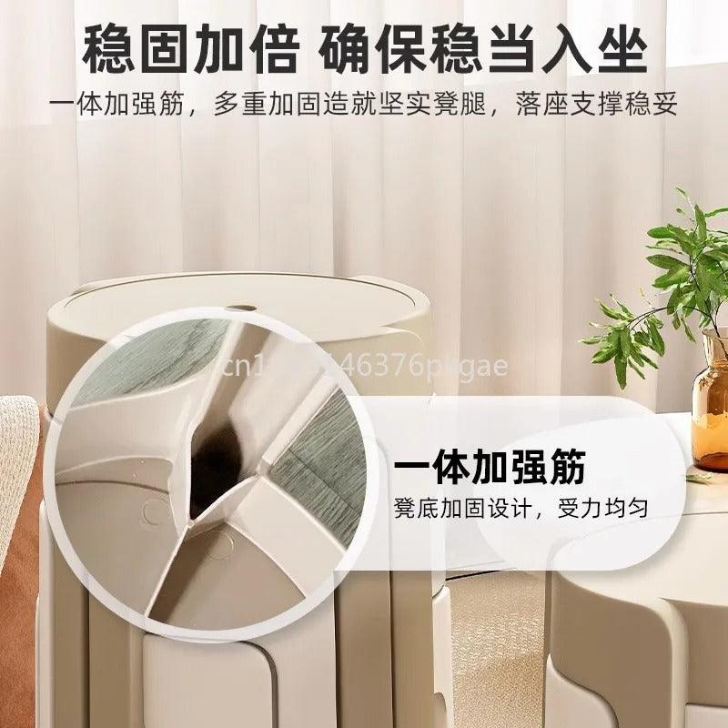 Plastic Stool Thickened Can Be Stacked Home Table Bench Pinwheel High Round Stool Plastic Stool Simple Furniture