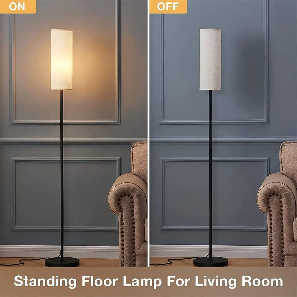 LED Floor Lamp With E27 Light Bulb Linen Lampshade For Decoration Bedroom Living Room Office Indoor Lighting Standing Light