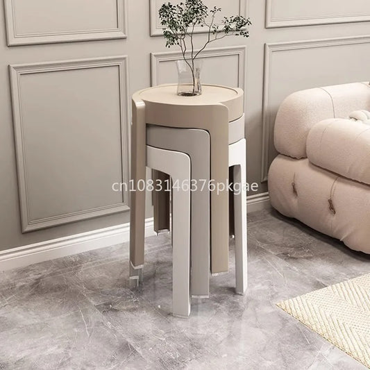 Plastic Stool Thickened Can Be Stacked Home Table Bench Pinwheel High Round Stool Plastic Stool Simple Furniture