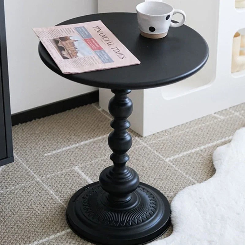 Living Room Side Table American Small Round Desk Light Luxury Coffee Table Retro Bedside Table Small Apartment Corner Desk